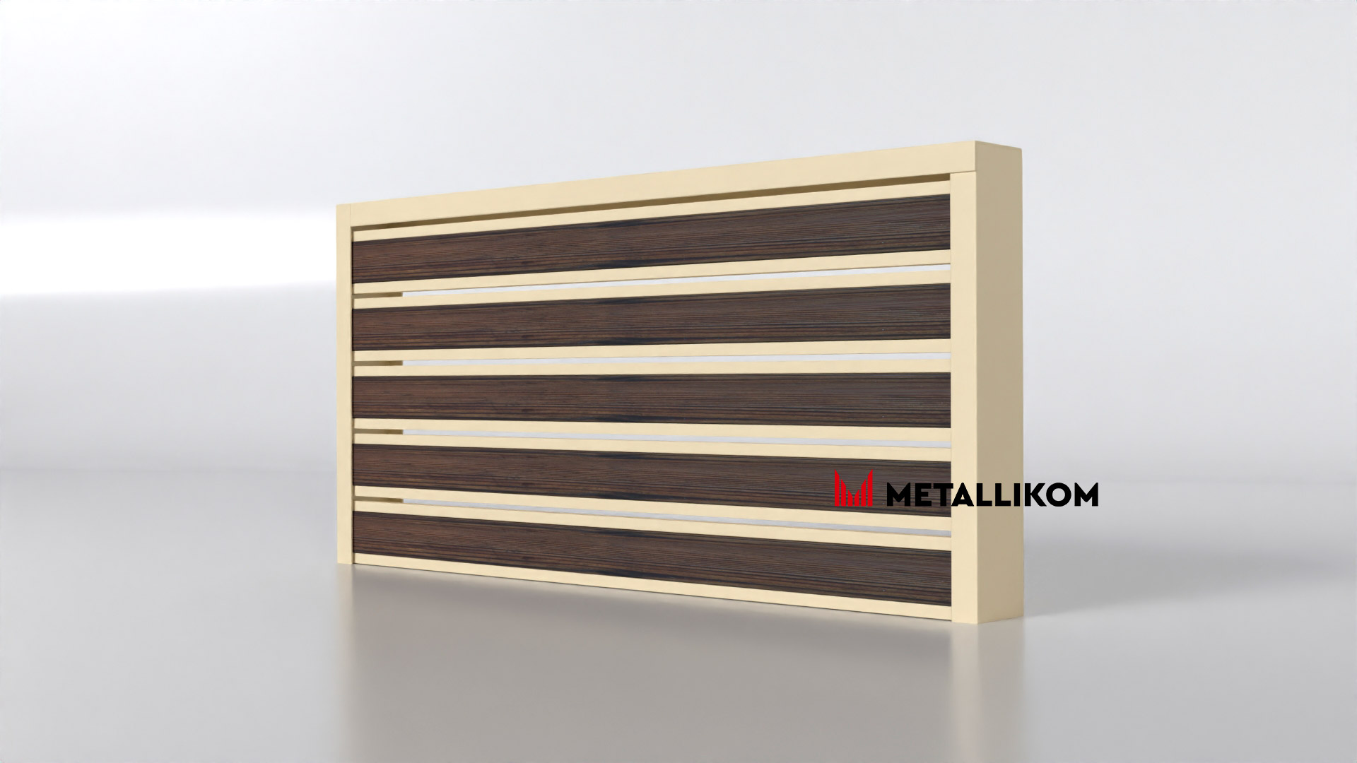Планкен для забора Printec под дерево 120 mm RAL 1015 – покрытие матовое, толщина 0,45 мм